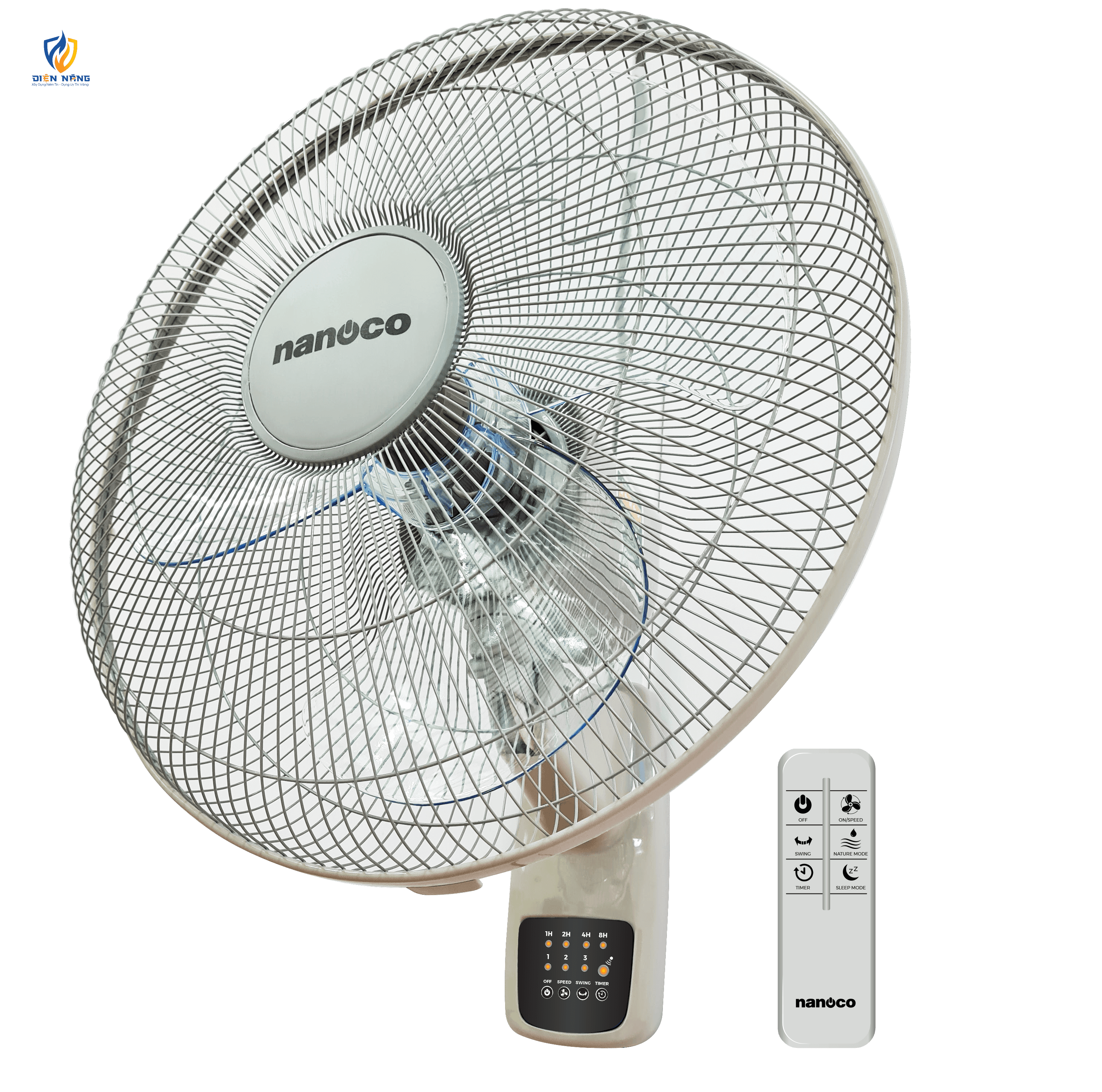Quạt treo remote nanoco, NWF1610RC, bạc đạn