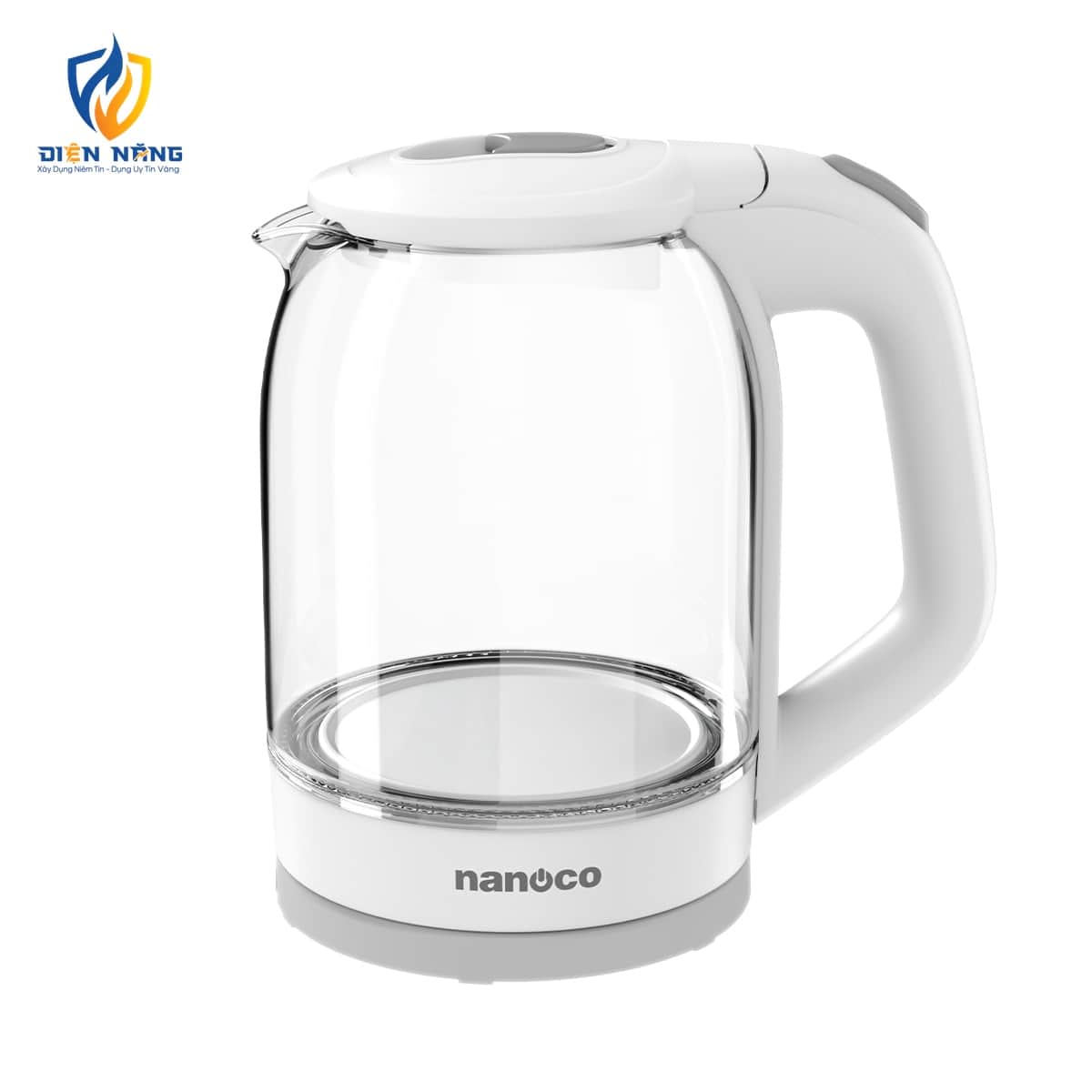 Bình đun siêu tốc thủy tinh 1.8L trắng