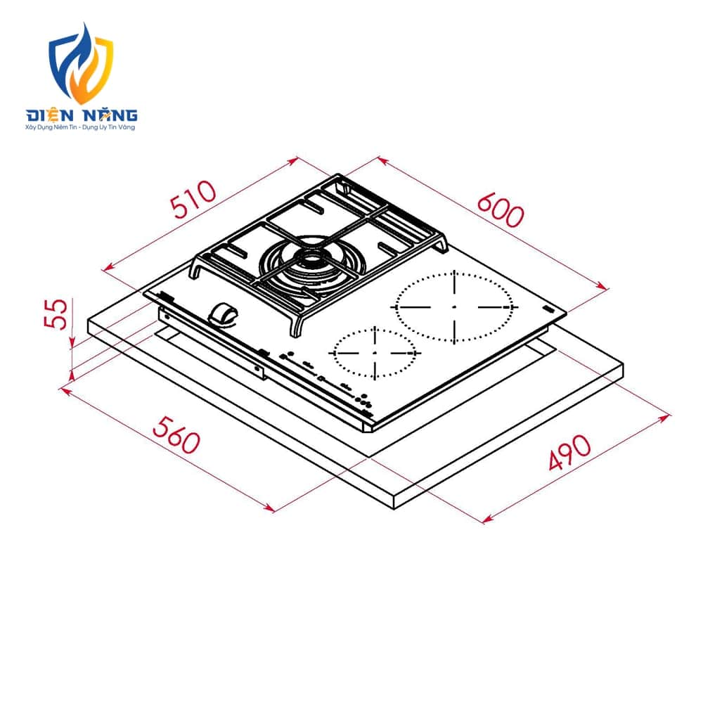 Bếp từ + ga TEKA JZC 63312 ABN BK