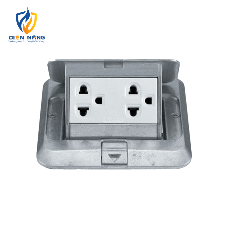 Bộ ổ cắm âm sàn gồm 2 ổ cắm 3 chấu DU5983LT9-1