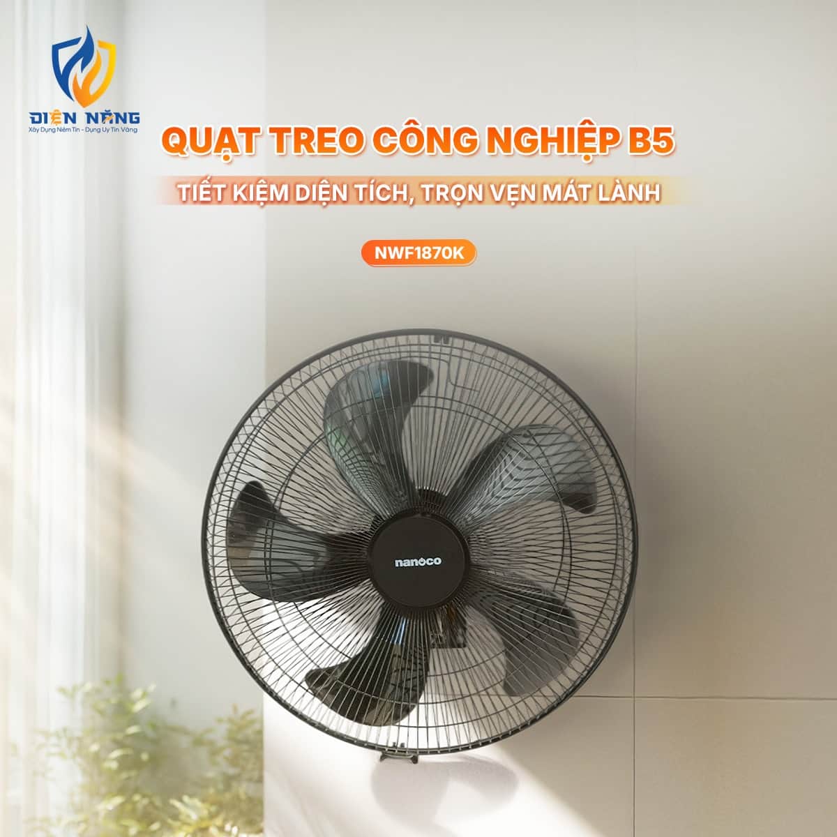 Quạt treo CN, bạc đạn, màu đen - anh 2