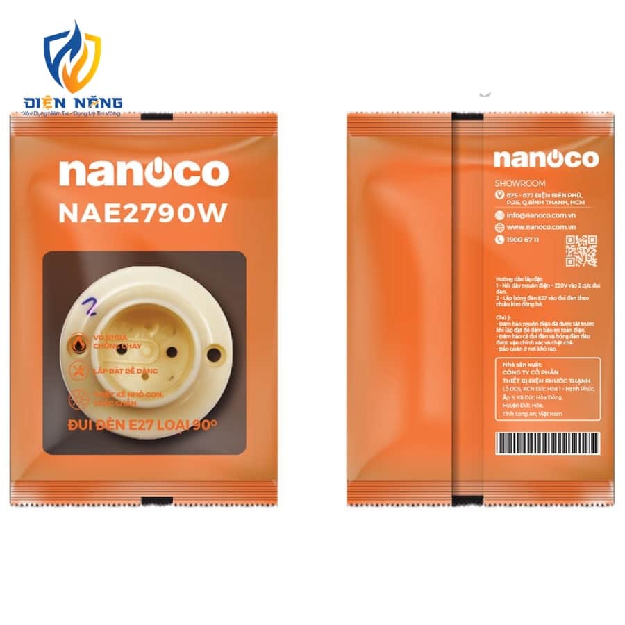 Đui đèn E27 loại 90 độ, màu trắng - anh 4