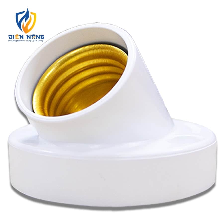 Đui đèn E27 loại 45 độ, màu trắng - anh 4