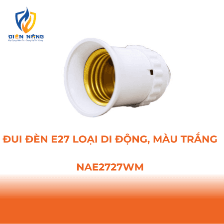 Đui đèn E27 loại di động, màu trắng