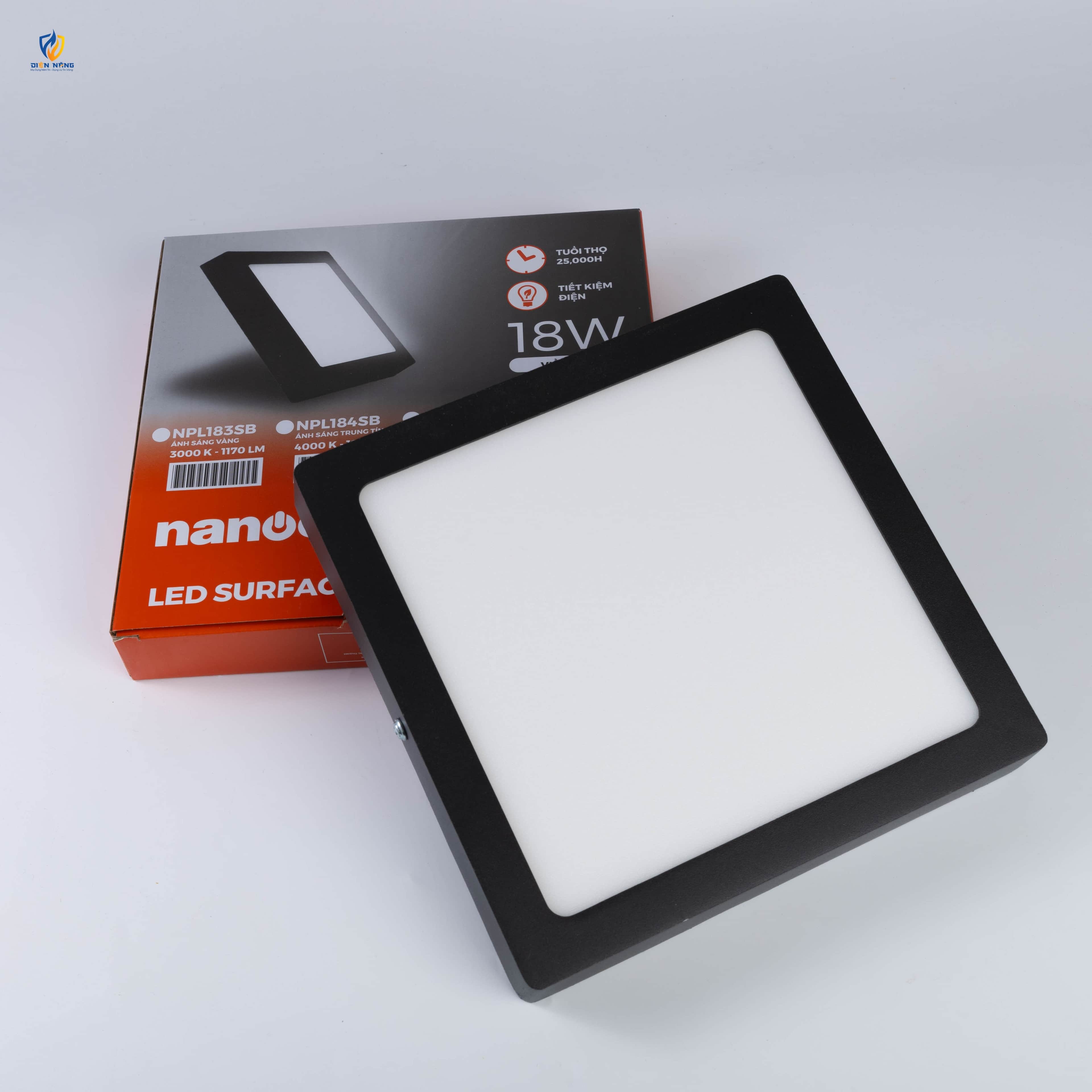 Đèn Panel LED đen, vuông 18W đổi màu - anh 6