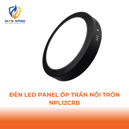 Đèn Panel LED đen, tròn 12W đổi màu