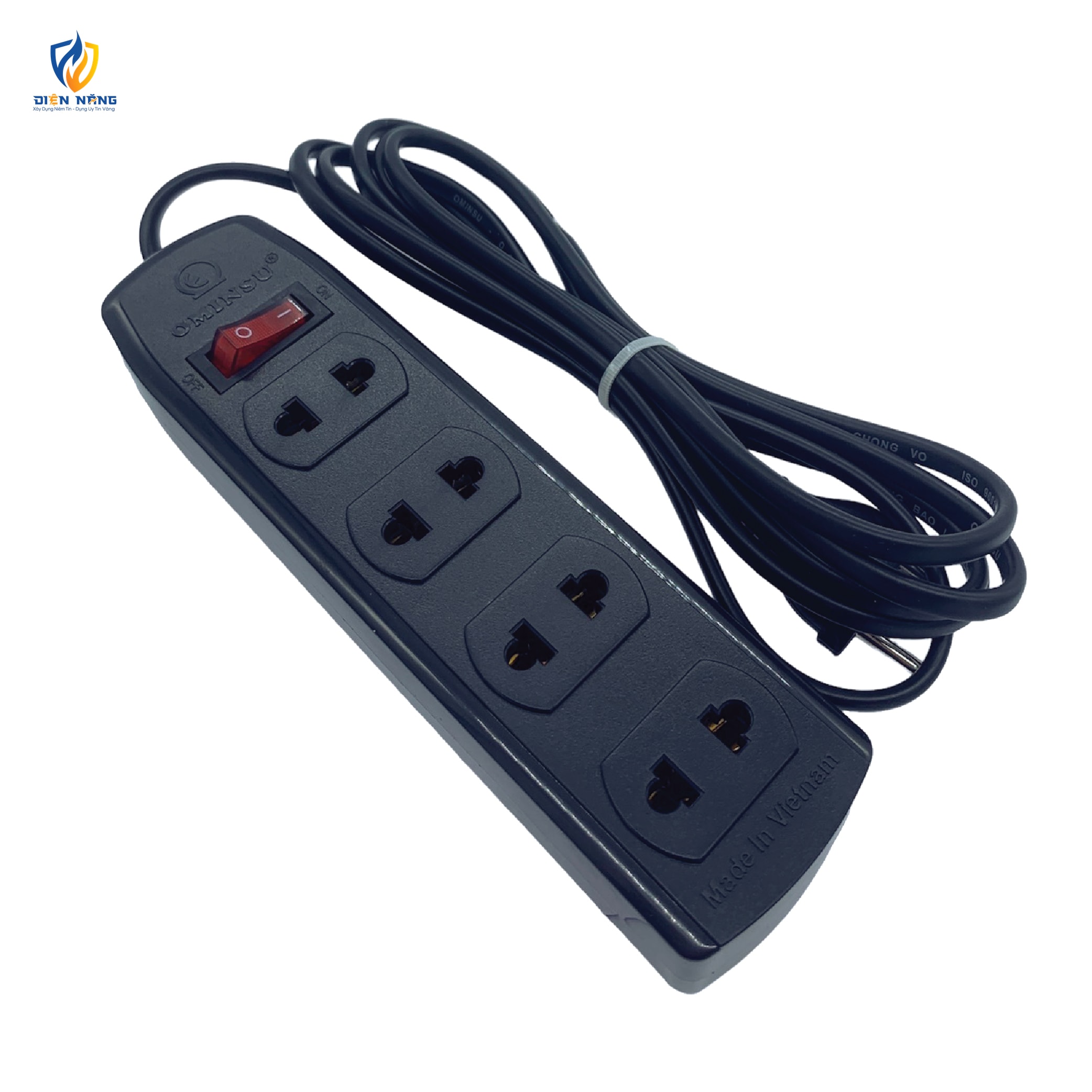 Ổ dây 4 cửa đơn có công tắc 1200W 4M