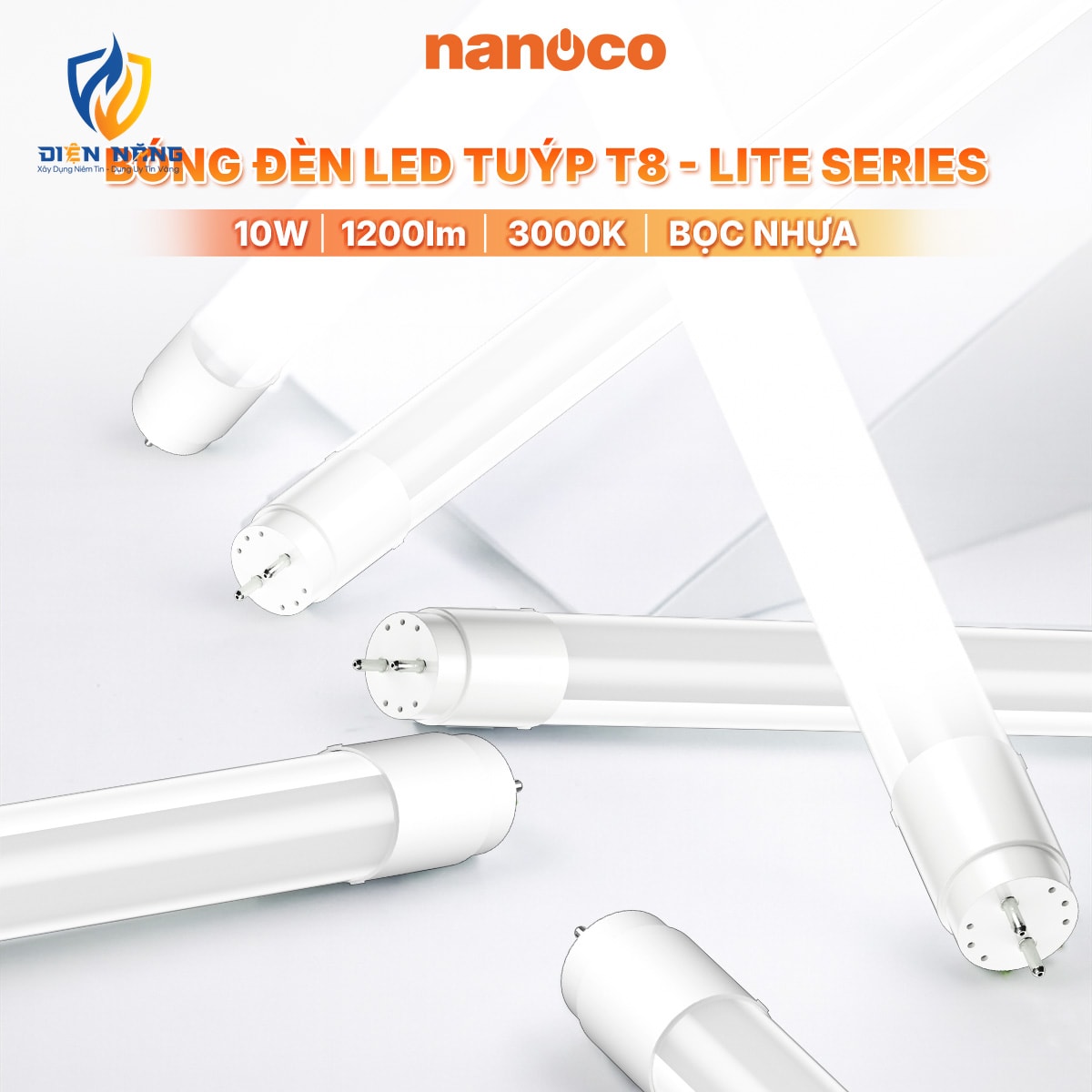 Bóng đèn LED Tuýp T8 thủy tinh bọc nhựa Nanoco - Lite Series - anh 2