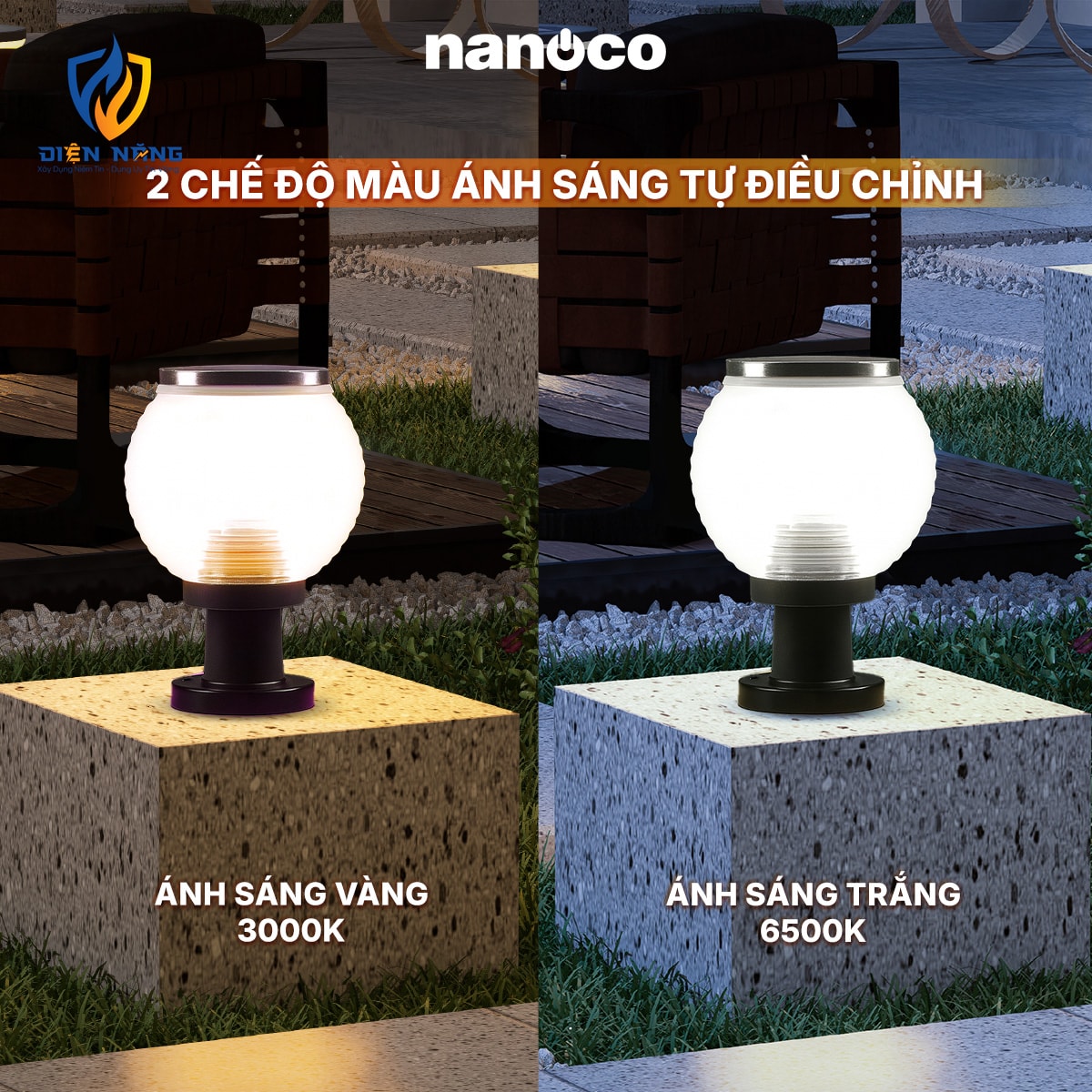 Đèn solar sân vườn IP65 Outdoor Nanoco - anh 3