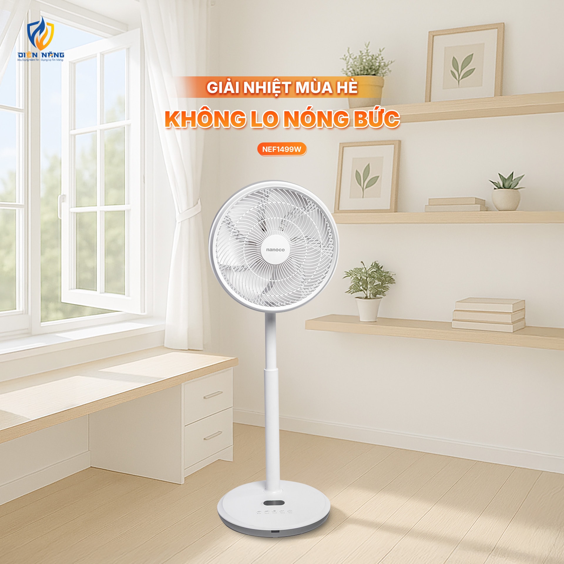 Quạt đứng nanoco, động cơ BLDC, NEF1499 - anh 2