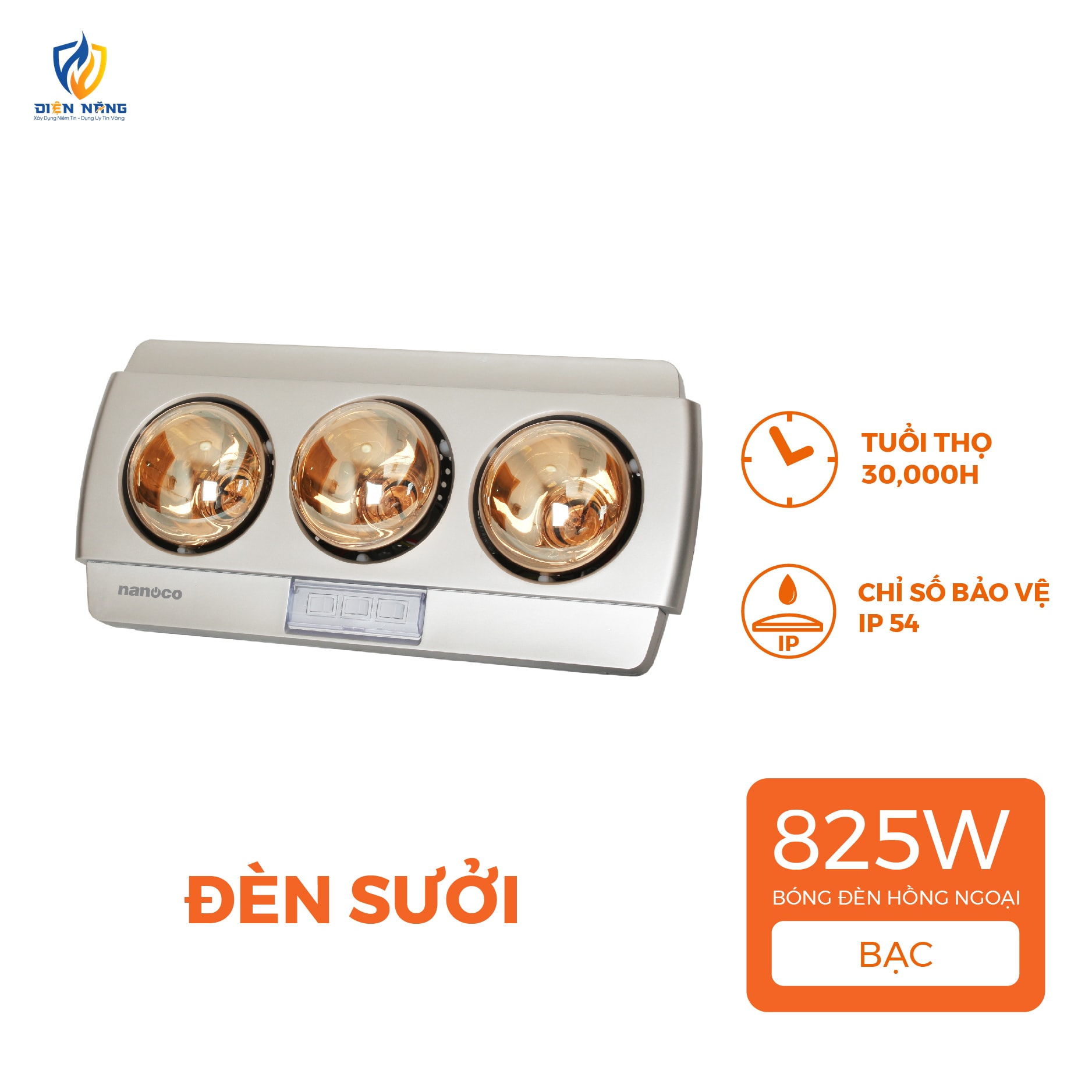 Đèn sưởi treo tường Nanoco - anh 2