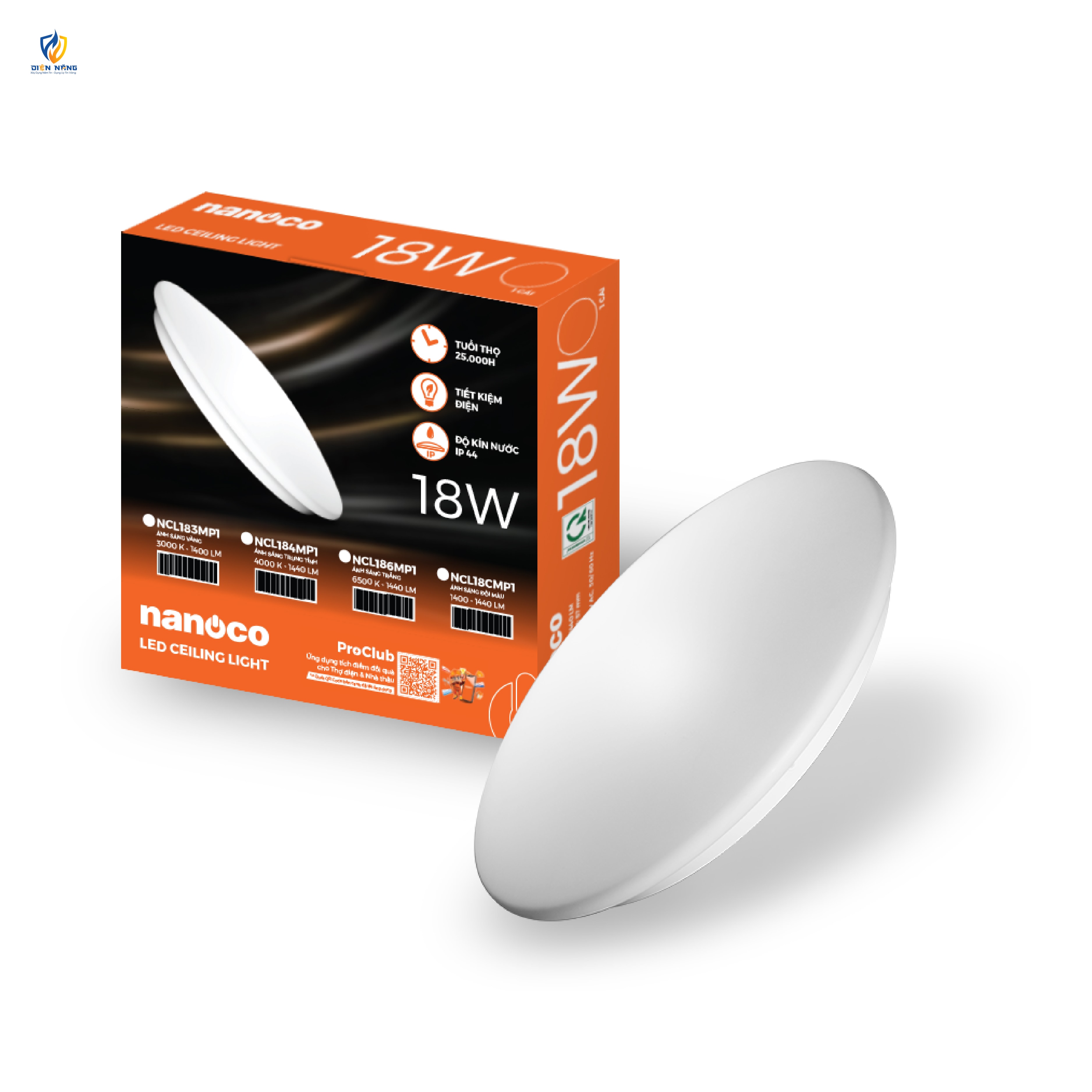 Đèn trần chống ẩm Nanoco IP44 - anh 3