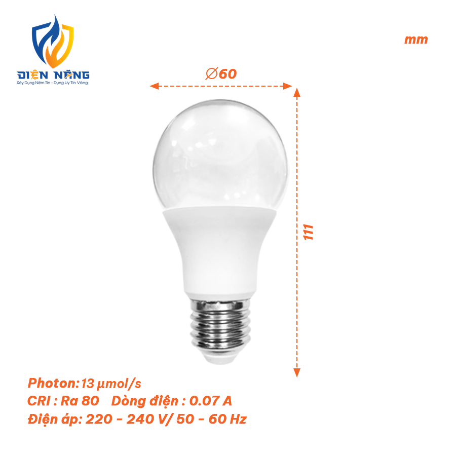 Bóng đèn Hoa Cúc LED A-Bulb E27 Nanoco - anh 3