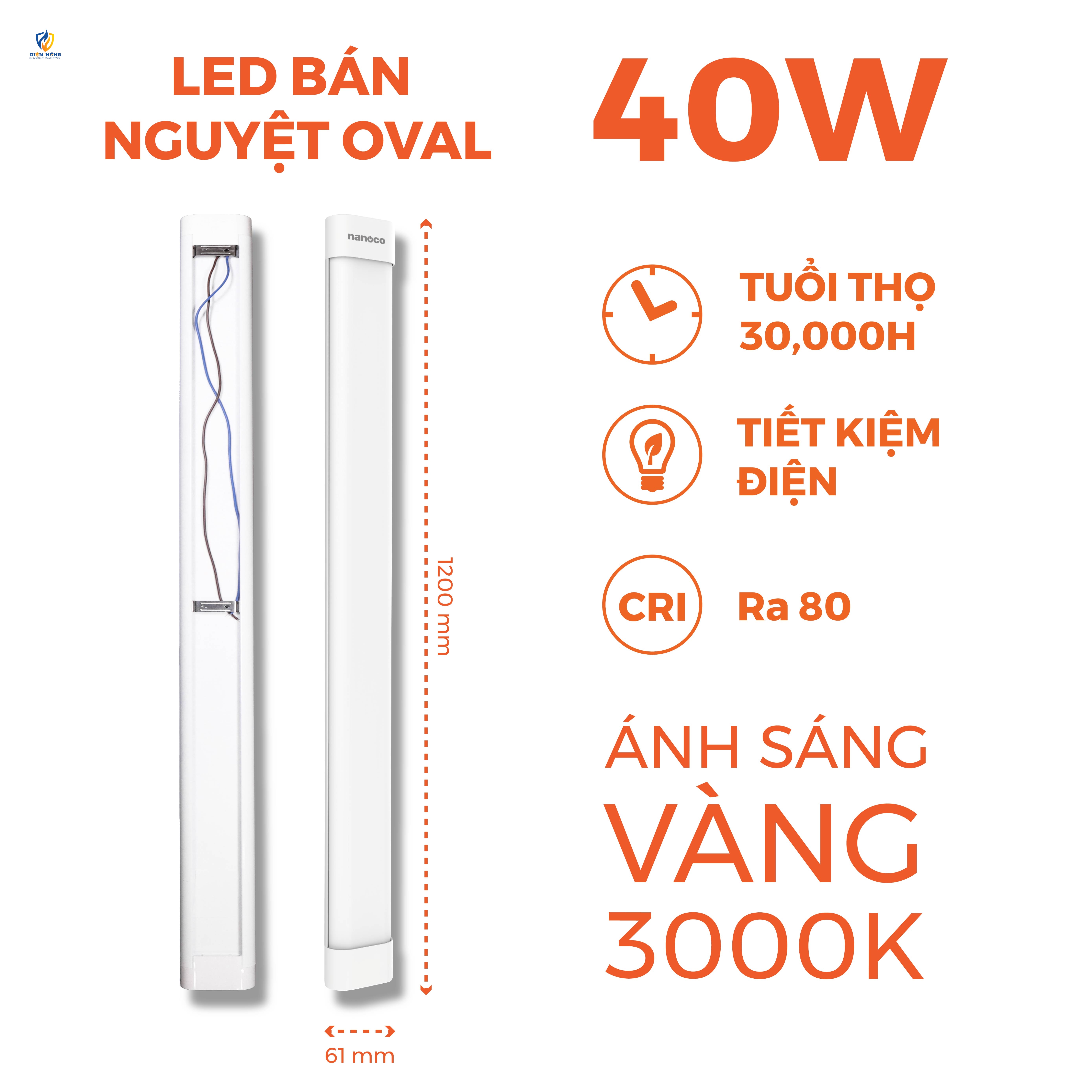 Đèn LED bán nguyệt Oval Nanoco - anh 3
