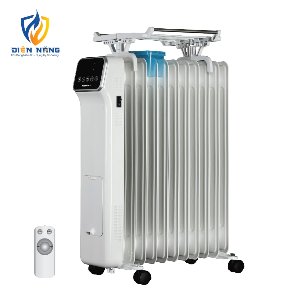 Máy sưởi dầu 2600W, 13 thanh nhiệt, cảm ứng - remote