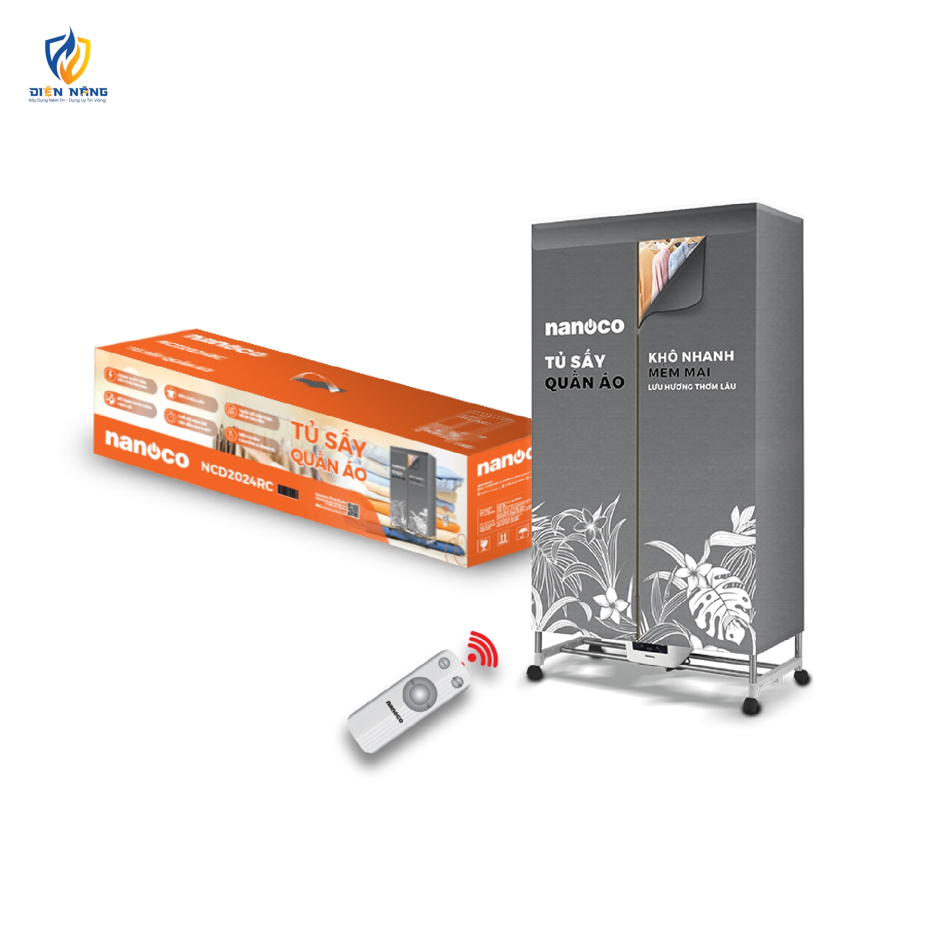 Tủ sấy quần áo 2000W, điều khiển cảm ứng - remote - anh 2