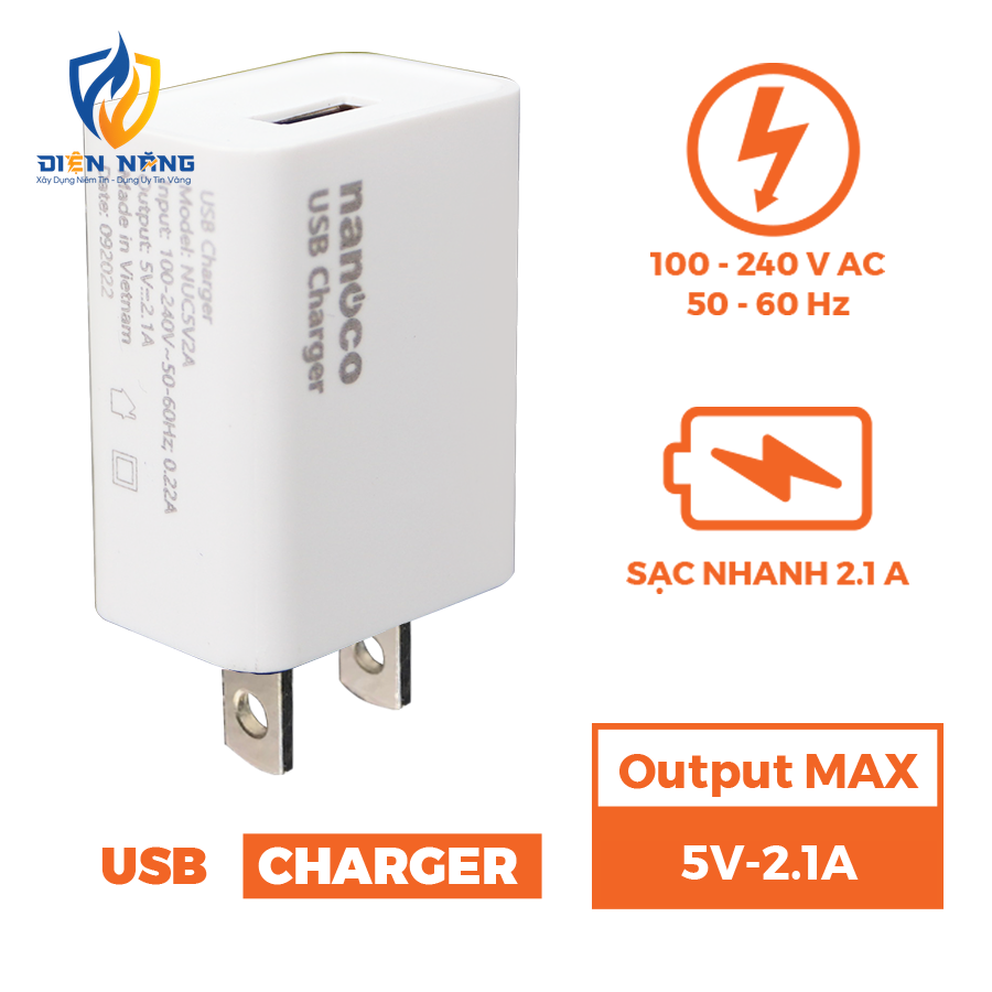 Cốc sạc USB Nanoco - anh 2