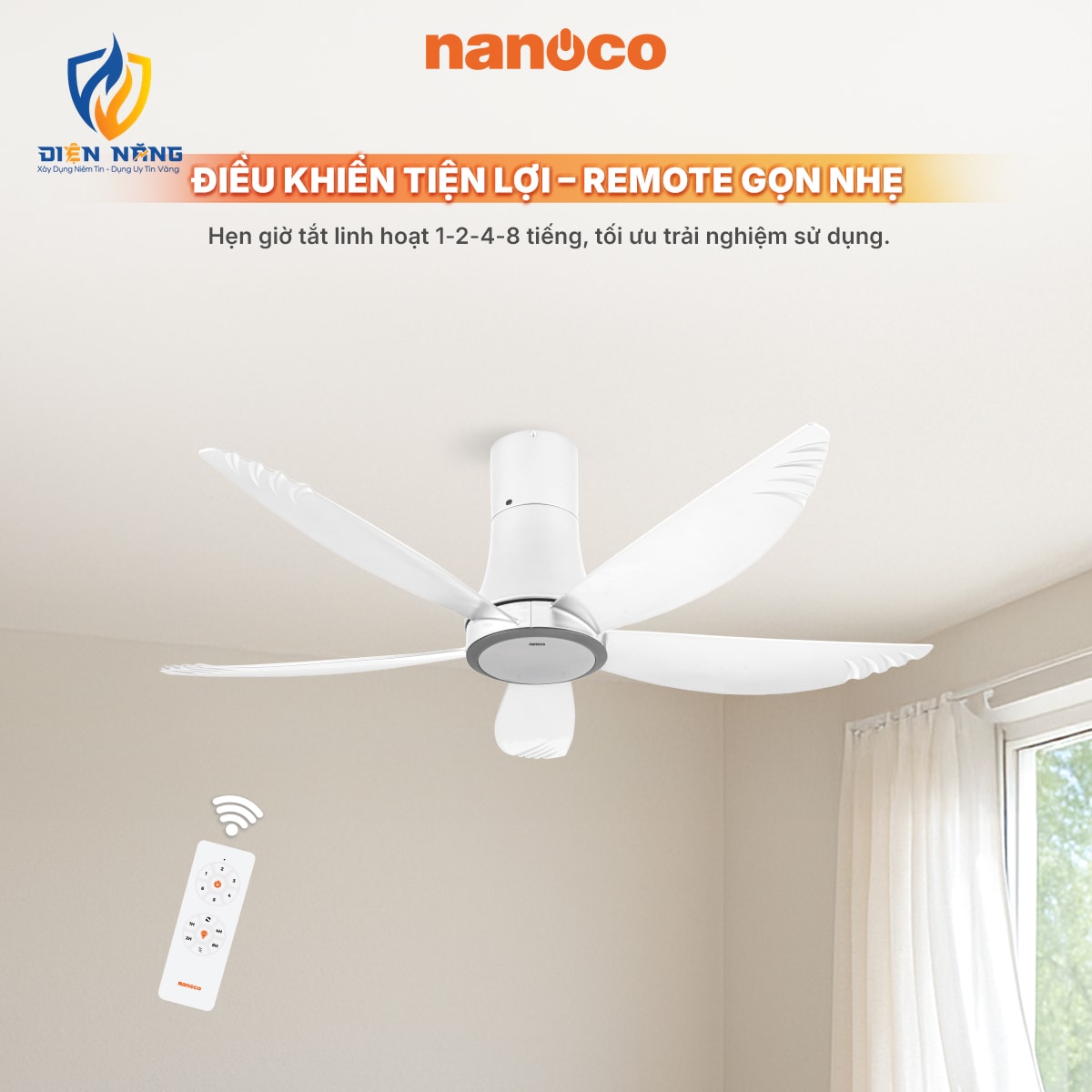 Quạt trần 5 cánh - Đèn Led - anh 5