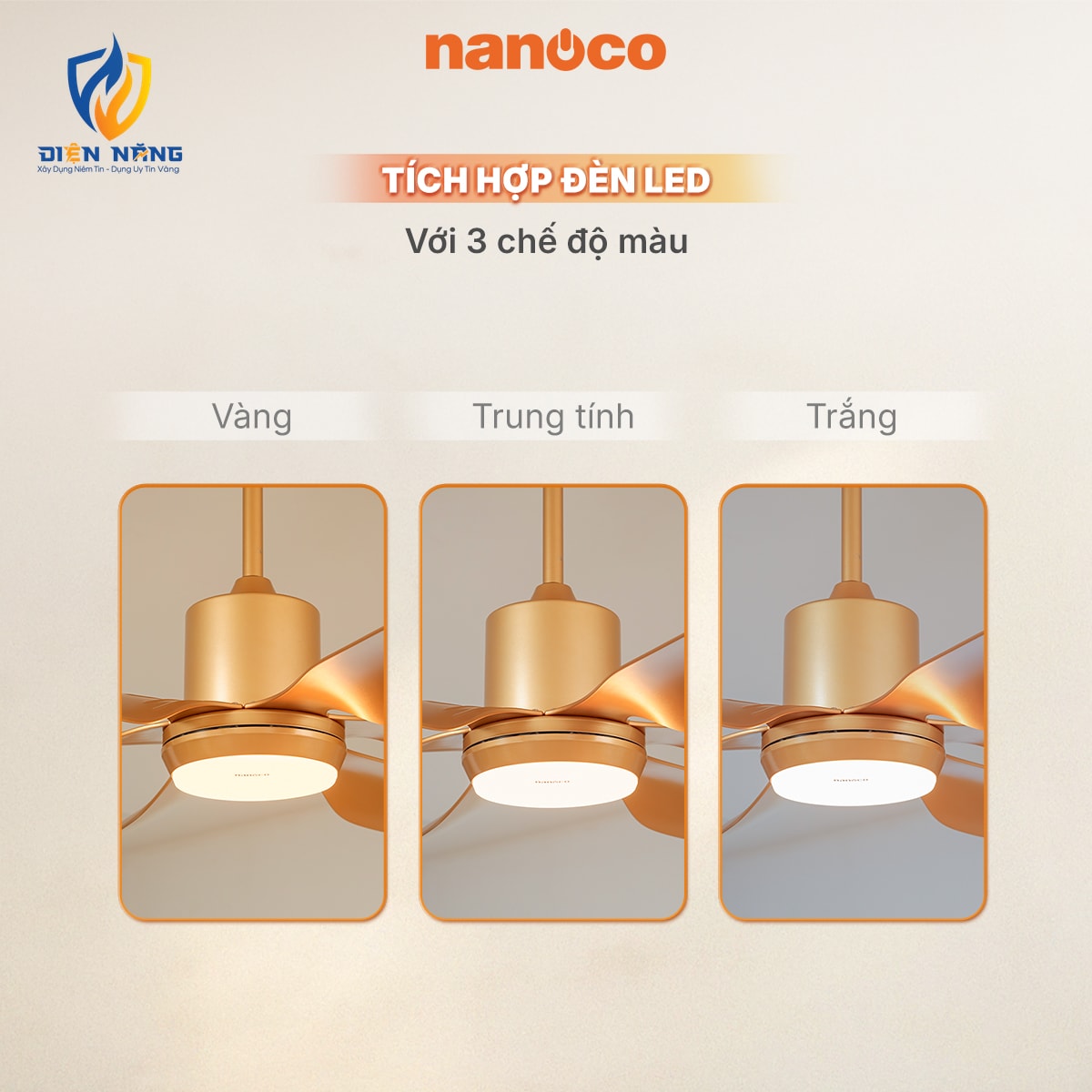 Quạt trần 6 cánh - Đèn Led - anh 4