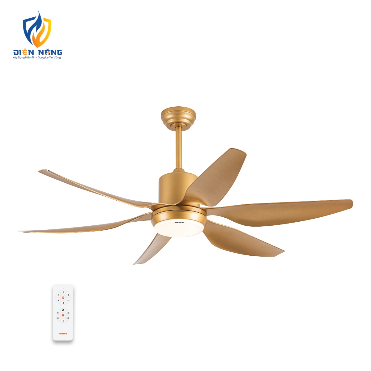 Quạt trần 6 cánh - Đèn Led