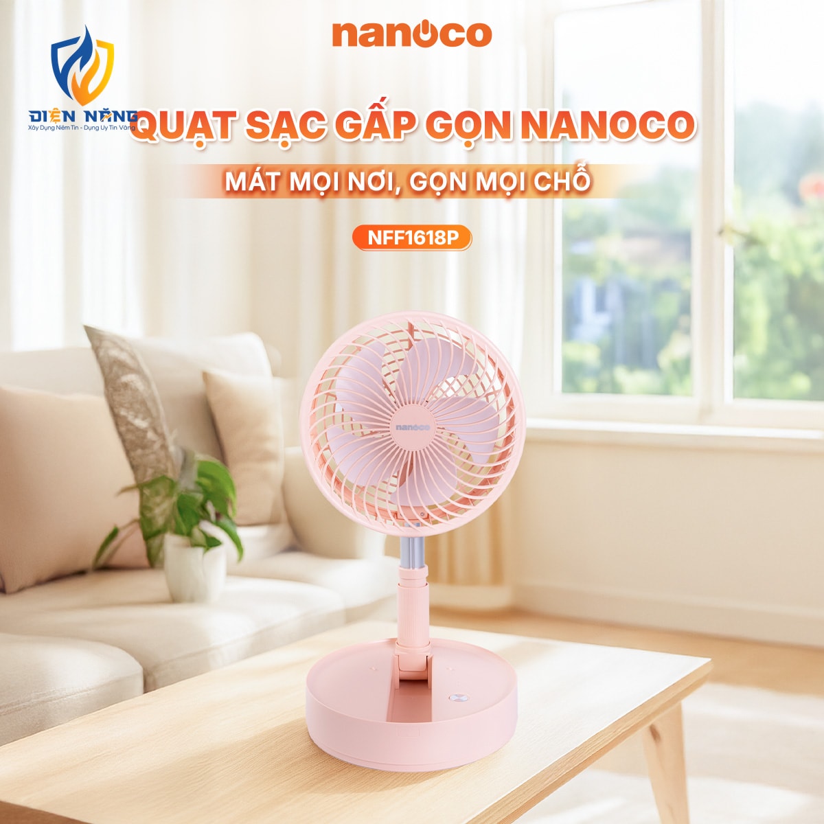 Quạt sạc gấp gọn NFF1618 - anh 2
