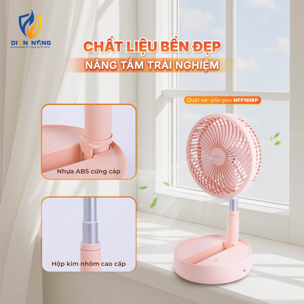 Quạt sạc gấp gọn NFF1618 - anh 3
