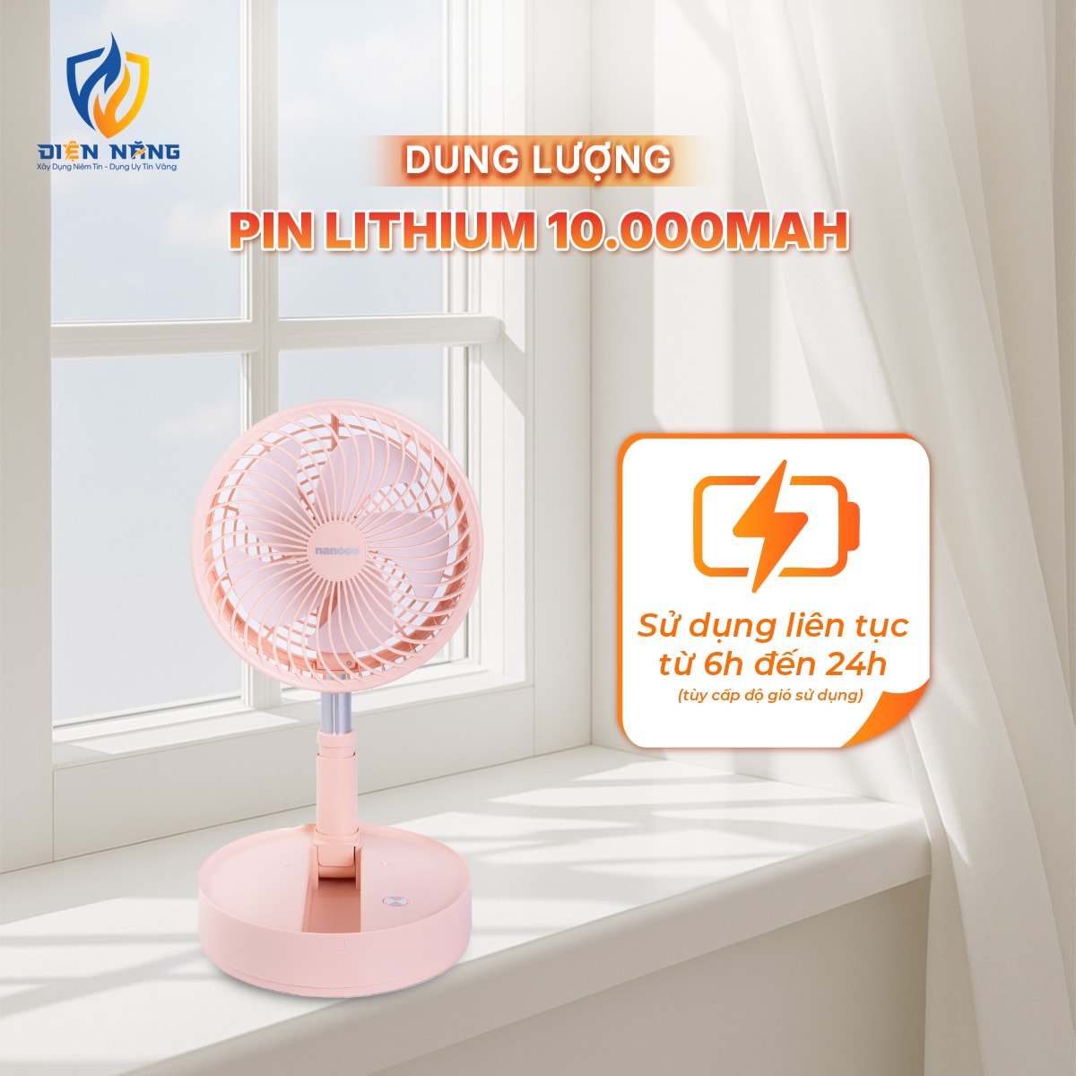 Quạt sạc gấp gọn NFF1618 - anh 5