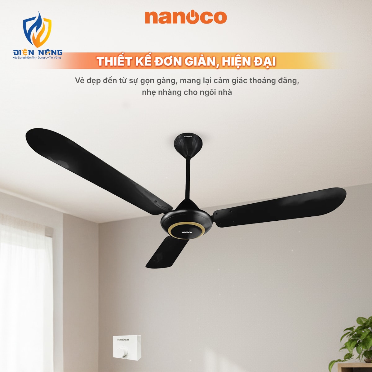 Quạt trần 3 cánh nhôm, ti 40 cm - anh 4
