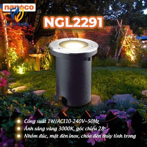 Đèn LED sân vườn lắp âm tròn 1W Outdoor Nanoco - anh 2