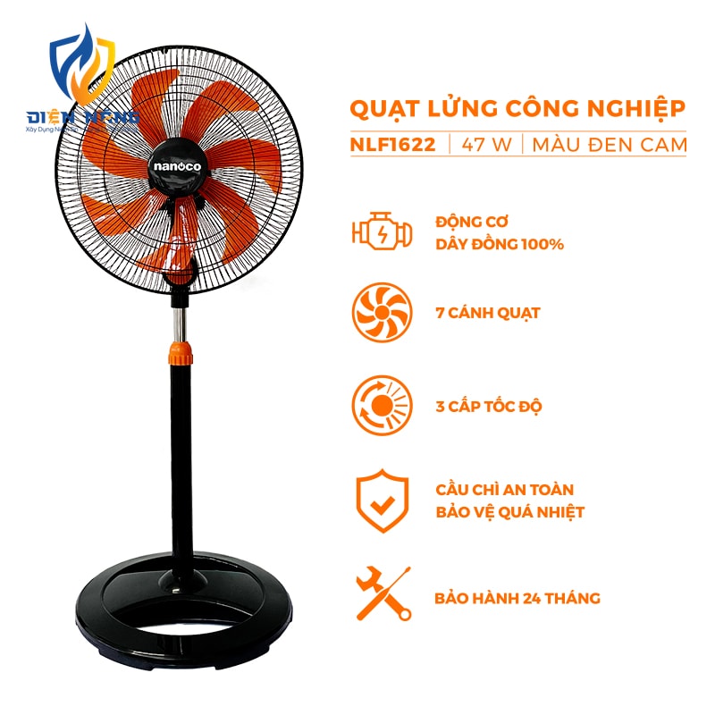 Quạt lửng CN nanoco, NLF1622 - anh 6