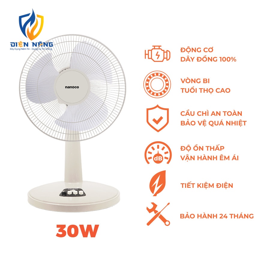 Quạt bàn Nanoco, 30W, NTF1209 - anh 6