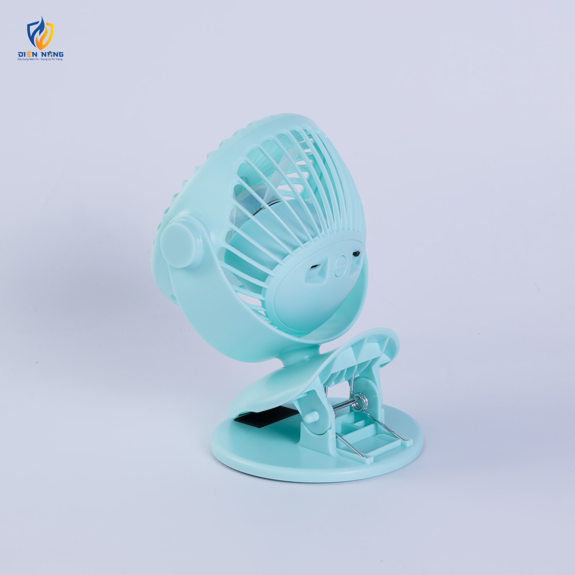 Quạt sạc kẹp 5inch, màu xanh - anh 4