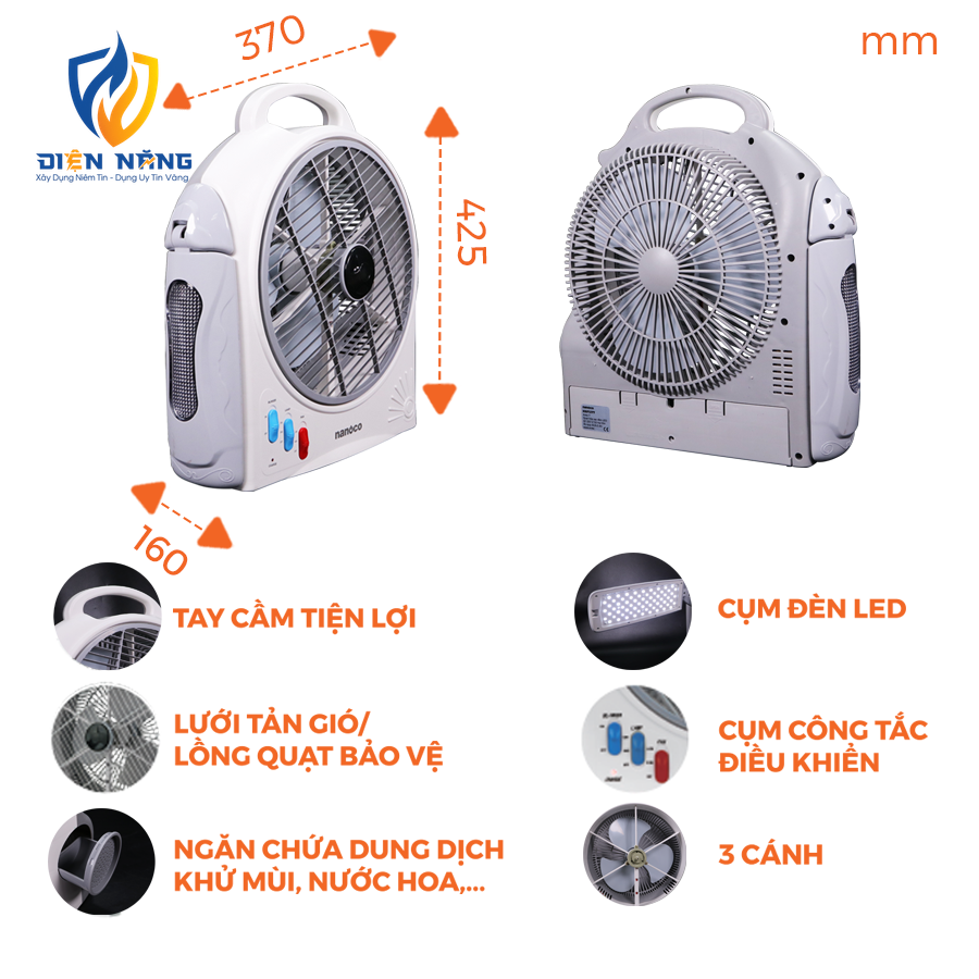 Quạt sạc hộp 12inch - anh 2
