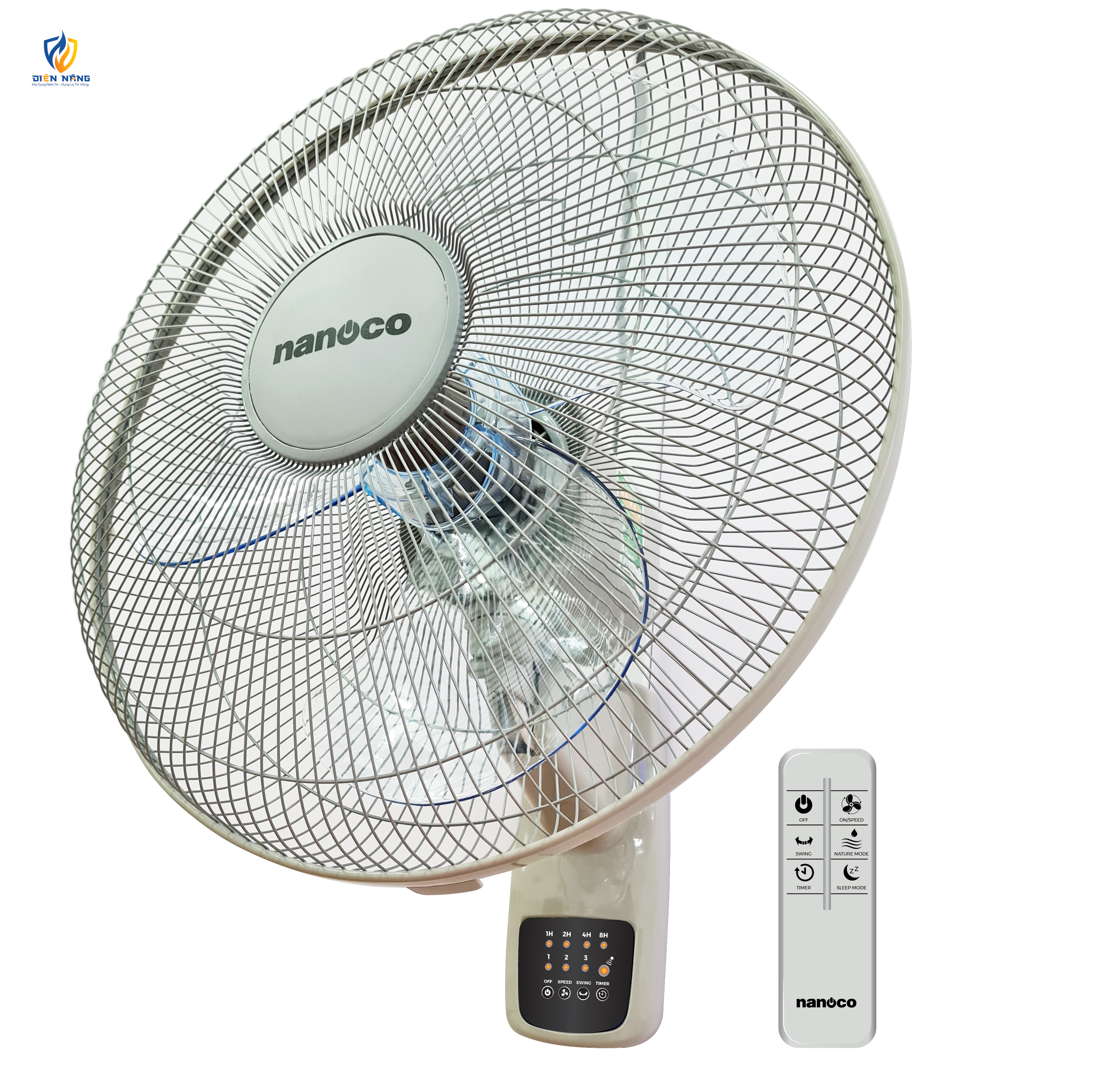 Quạt treo remote nanoco, NWF1610RC, bạc đạn
