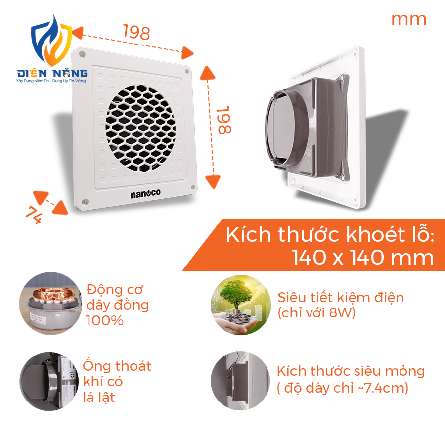 Quạt hút mini Nanoco NMV1421 - anh 6