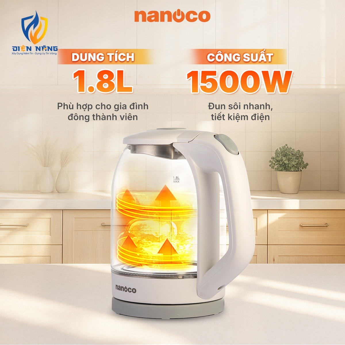 Bình đun siêu tốc thủy tinh 1.8L trắng - anh 4