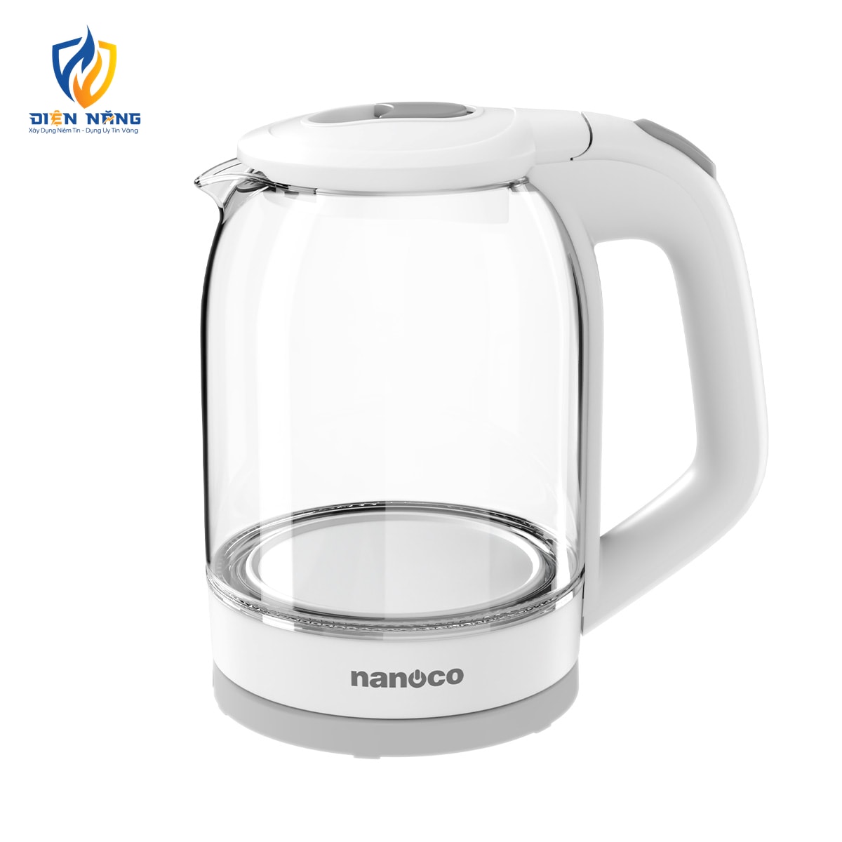 Bình đun siêu tốc thủy tinh 1.8L trắng
