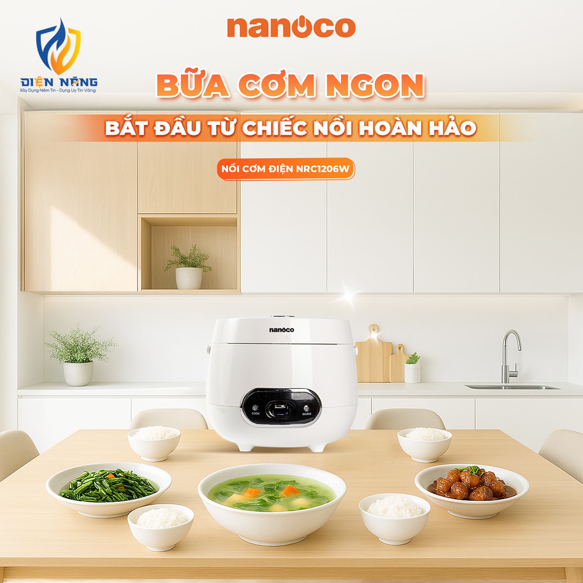 Nồi cơm điện, 1.2L, màu trắng - anh 2