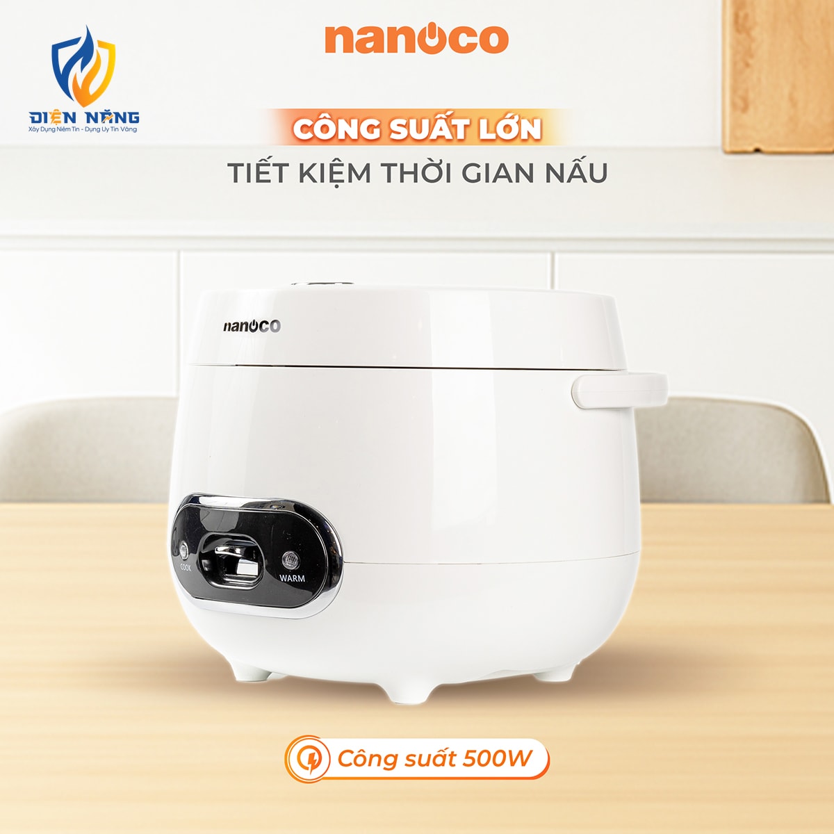 Nồi cơm điện, 1.2L, màu trắng - anh 5