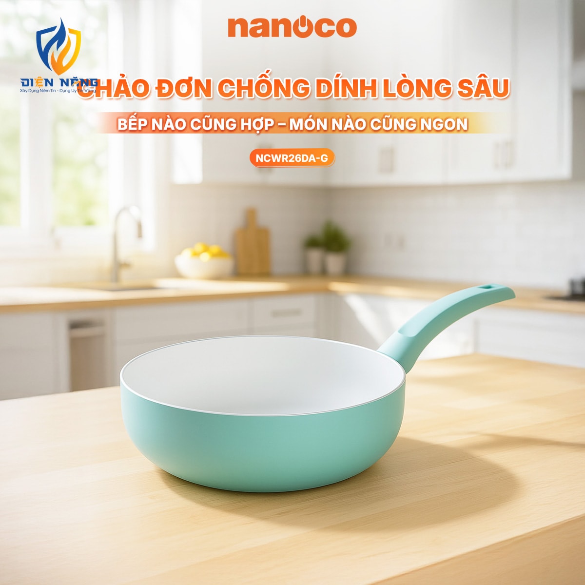 Chảo đơn chống dính lòng sâu, D26, 2.5mm - anh 2