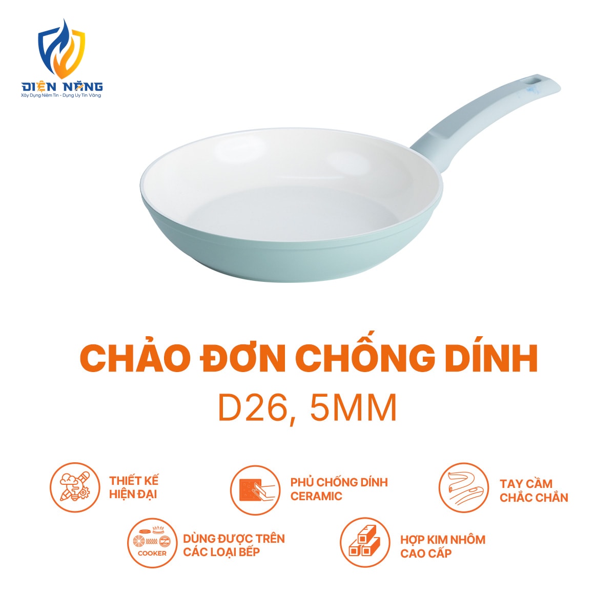 Chảo đơn chống dính, D26, 4mm - anh 6