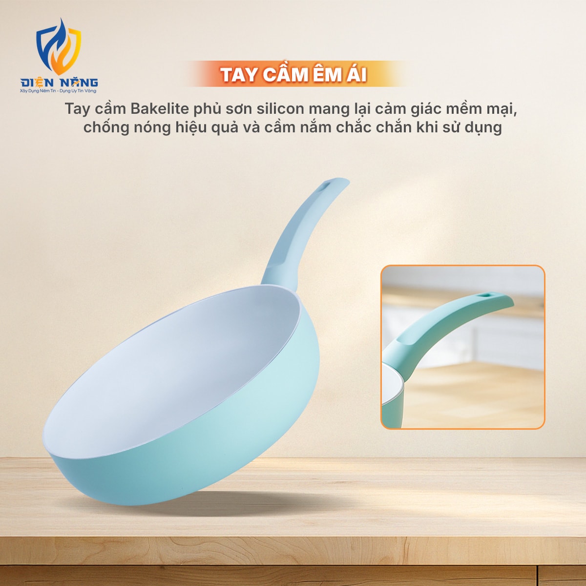 Chảo đơn chống dính lòng sâu, D24, 2.5mm - anh 3