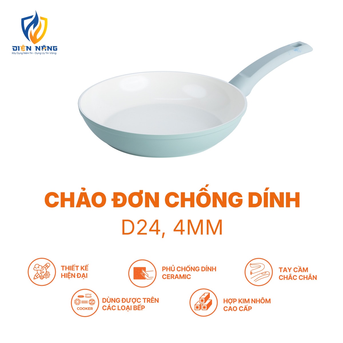 Chảo đơn chống dính, D24, 4mm - anh 6