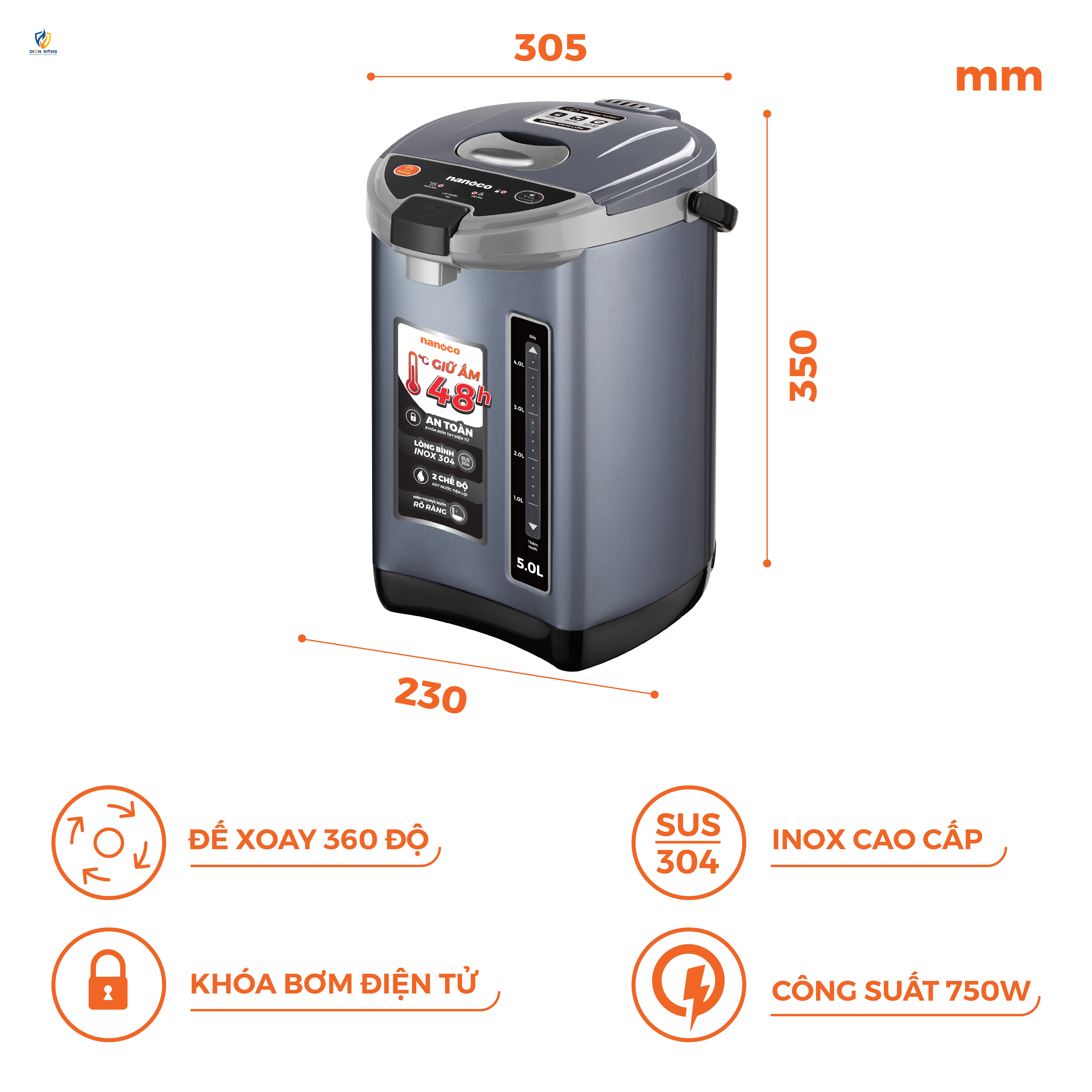 Bình thủy điện, 5.0L, NETF500 - anh 4