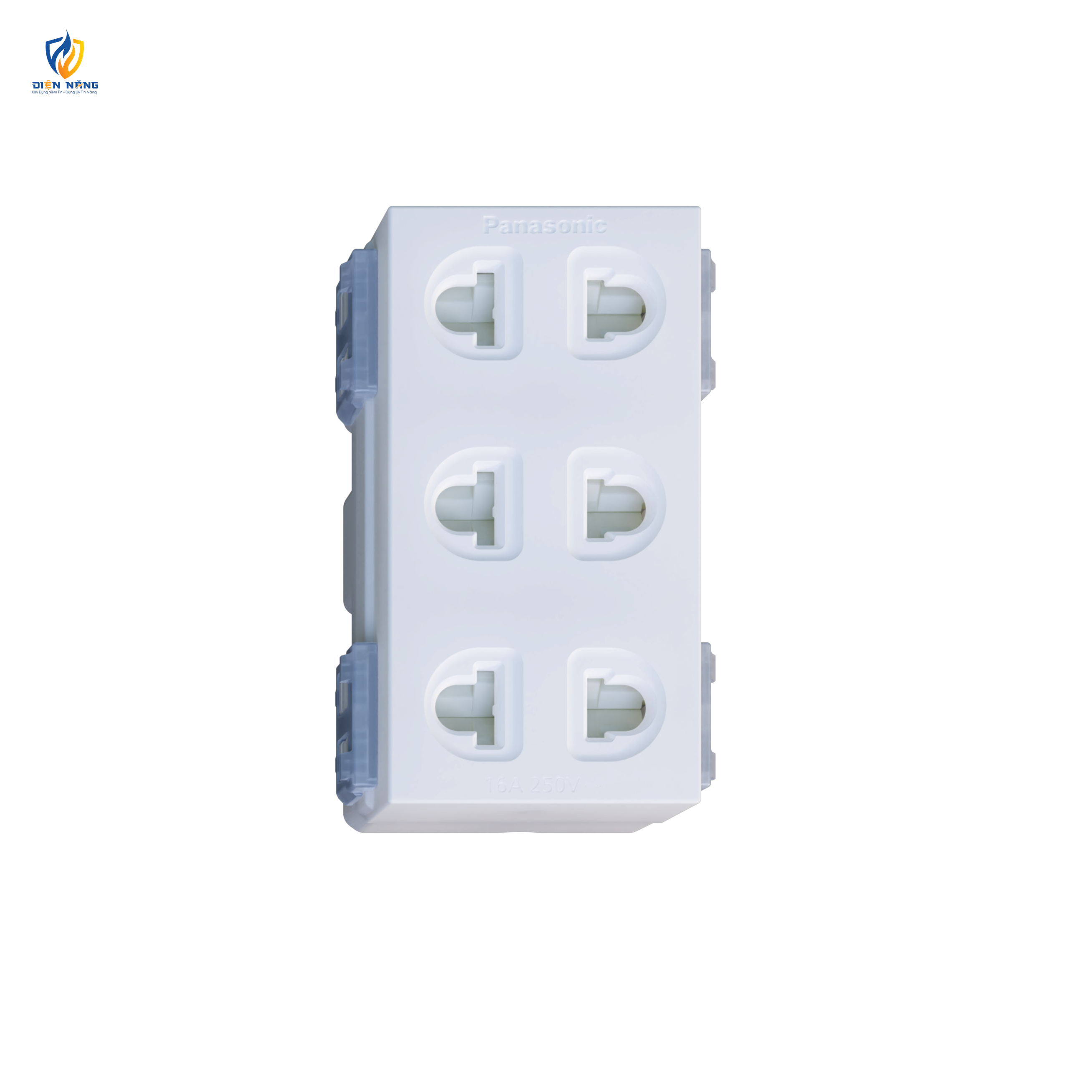 Wide_Bộ 3 ổ cắm 2 chấu có màn che