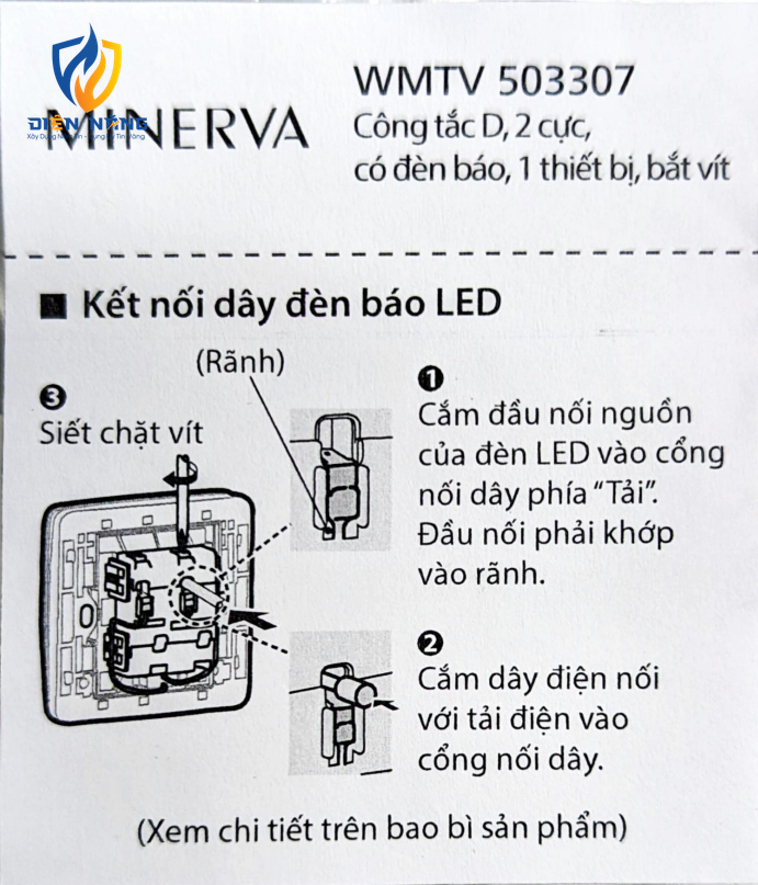 Minerva_Bộ công tắc D, có đèn báo - anh 2
