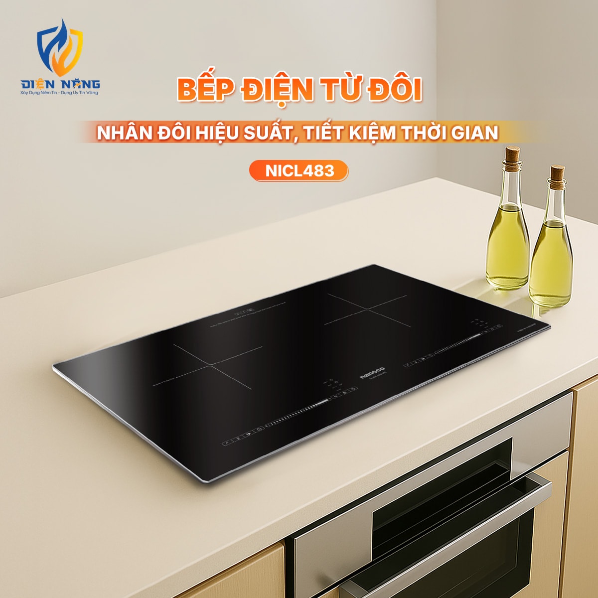 Bếp điện từ đôi Nanoco, NICL483 - anh 2