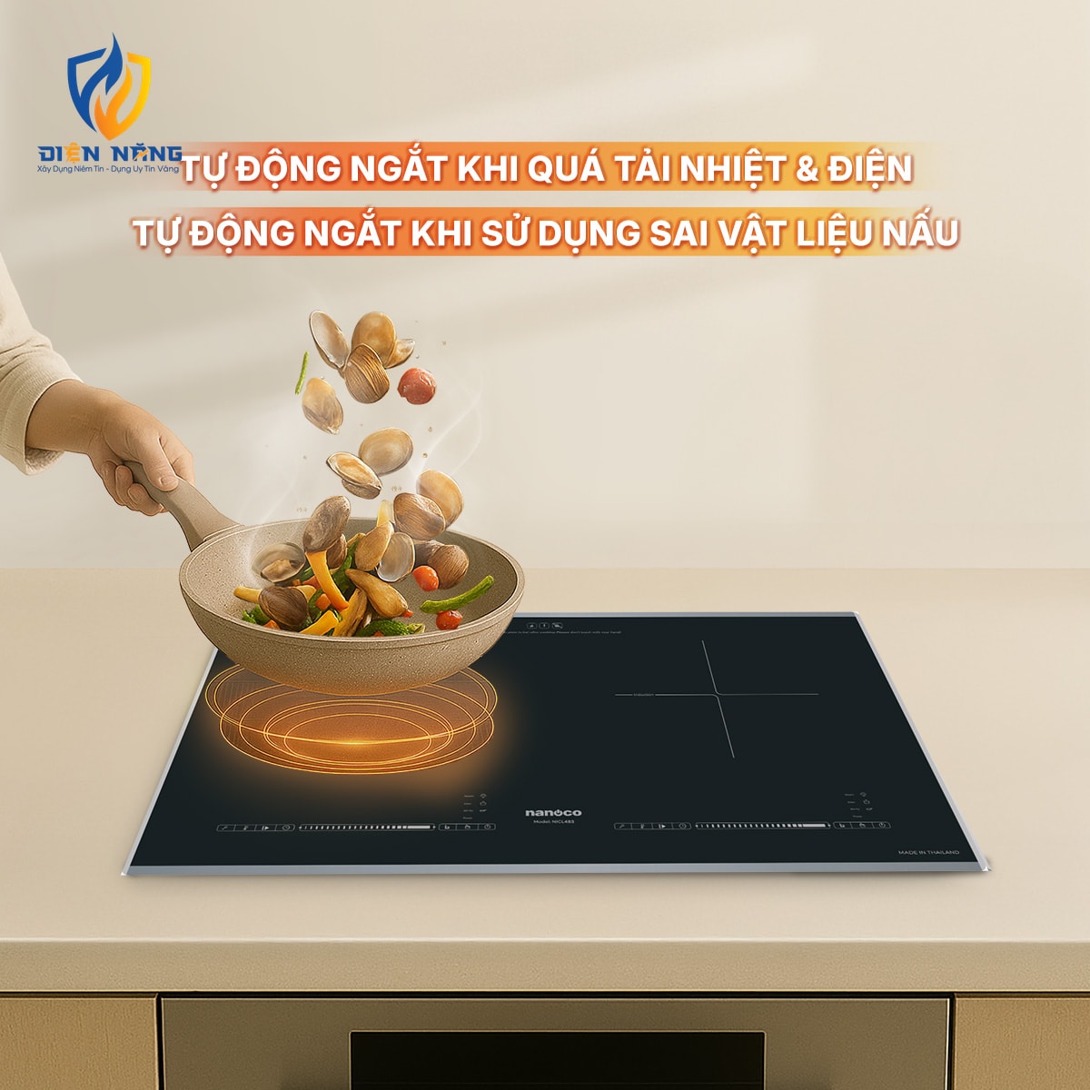 Bếp điện từ đôi Nanoco, NICL483 - anh 3