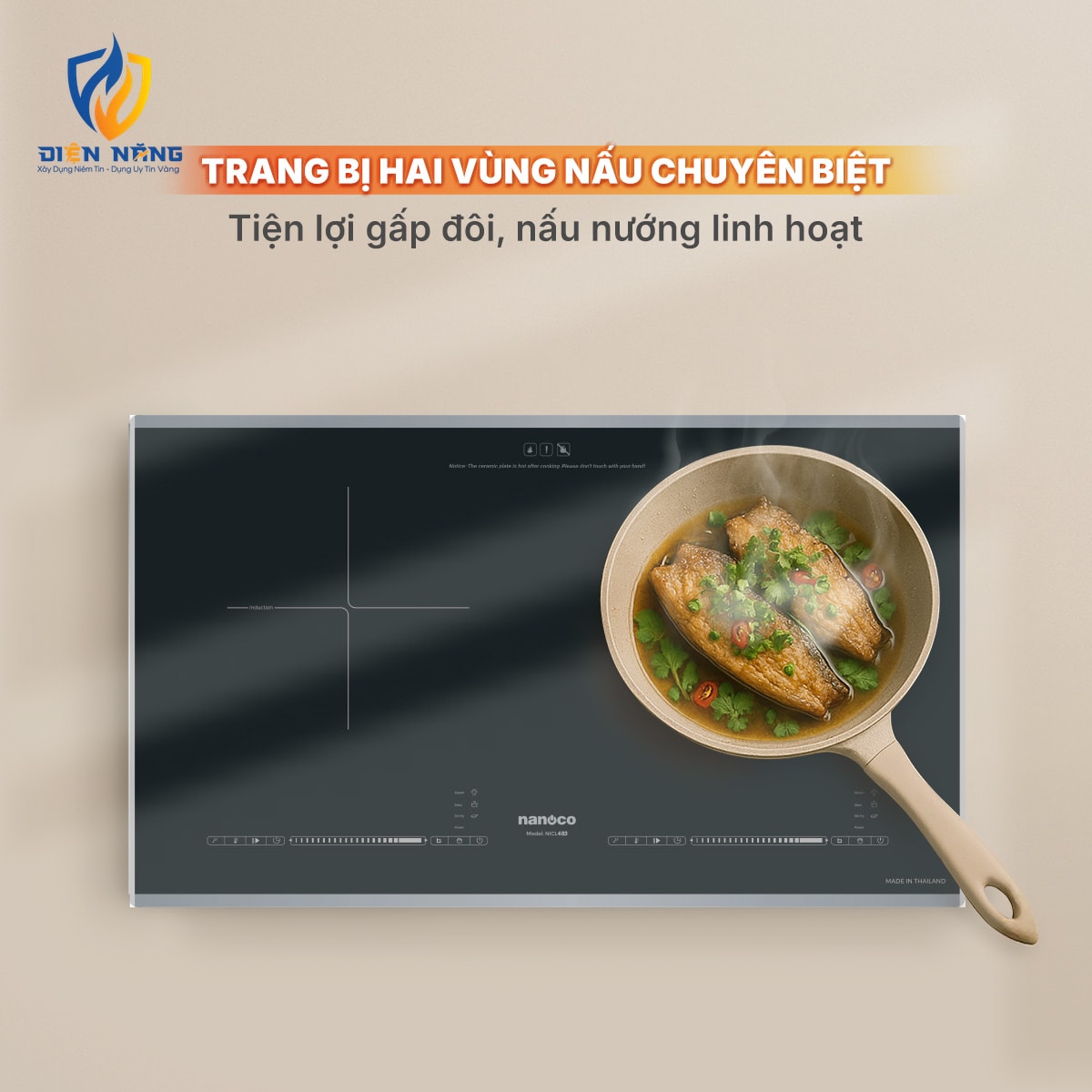 Bếp điện từ đôi Nanoco, NICL483 - anh 4