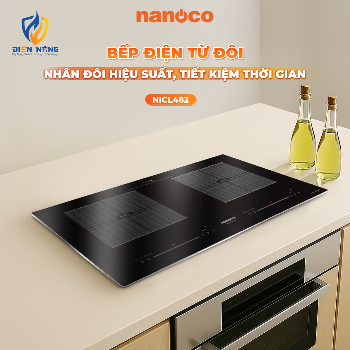 Bếp điện từ đôi Nanoco, NICL482 - anh 2